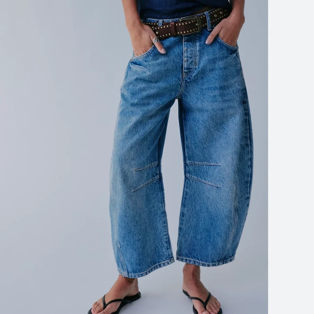 Free People Good Luck Barrel Jean (H)